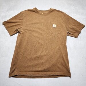 Carhartt Mens Original Fit Short Sleeve‎ Pocket T Shirt Brown Heather Size L